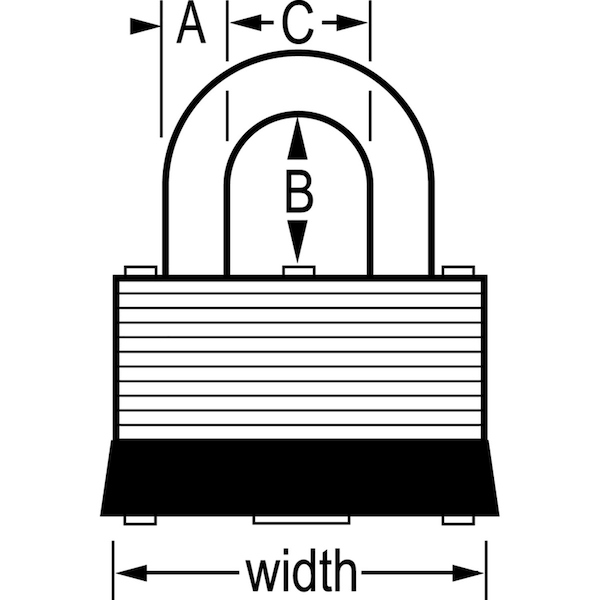 Master Lock 1-1/2 In. W Laminated Steel Warded Locking Padlock